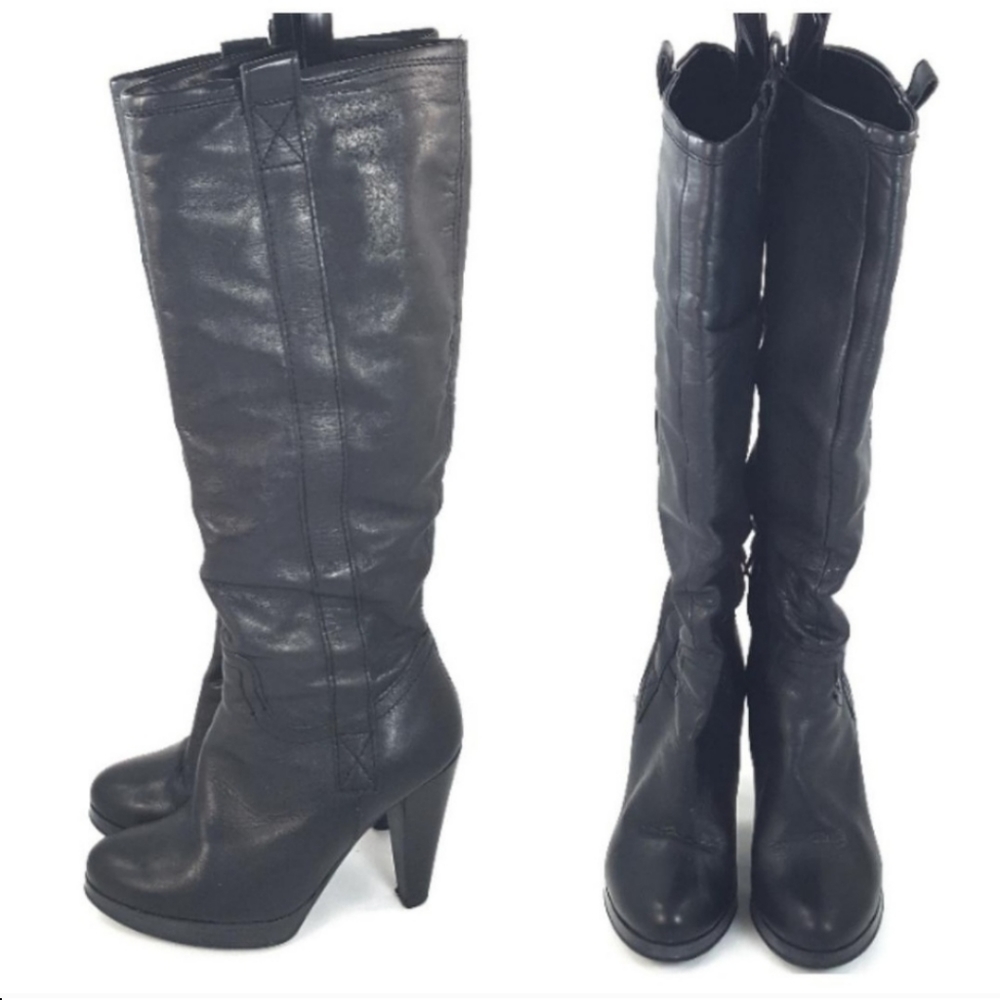 ALDO Leather Platform Chunky Heel Boots 6 - Picture 2 of 8